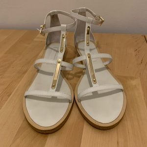 BCBGMazAzria White Leather Sandals